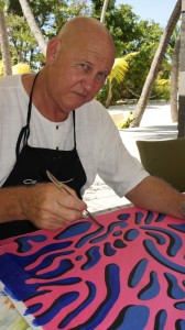 Christopher Hogan painting Kihavah Coral